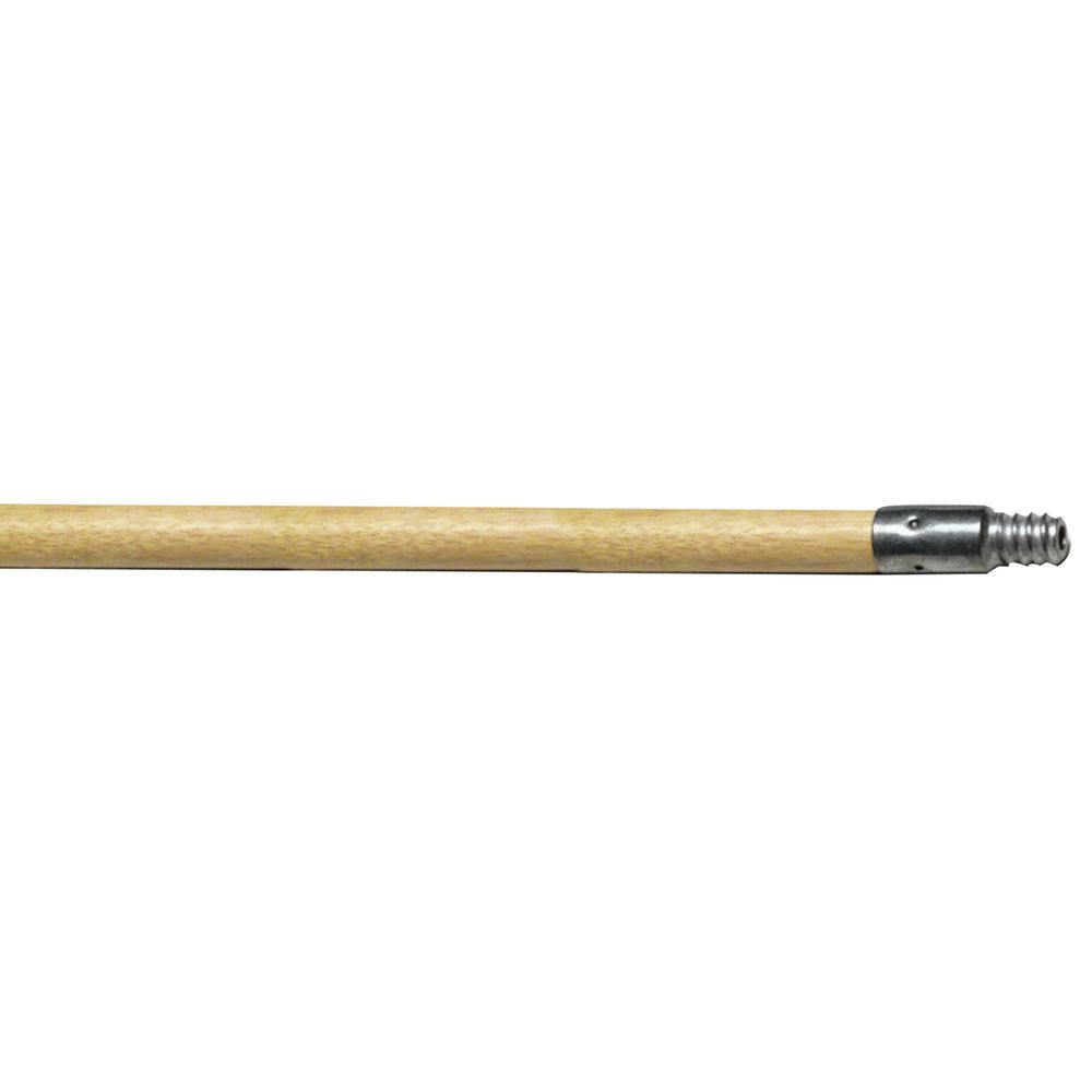 Broom Handle Is Wooden With A Threaded Metal Tip 60"L 
