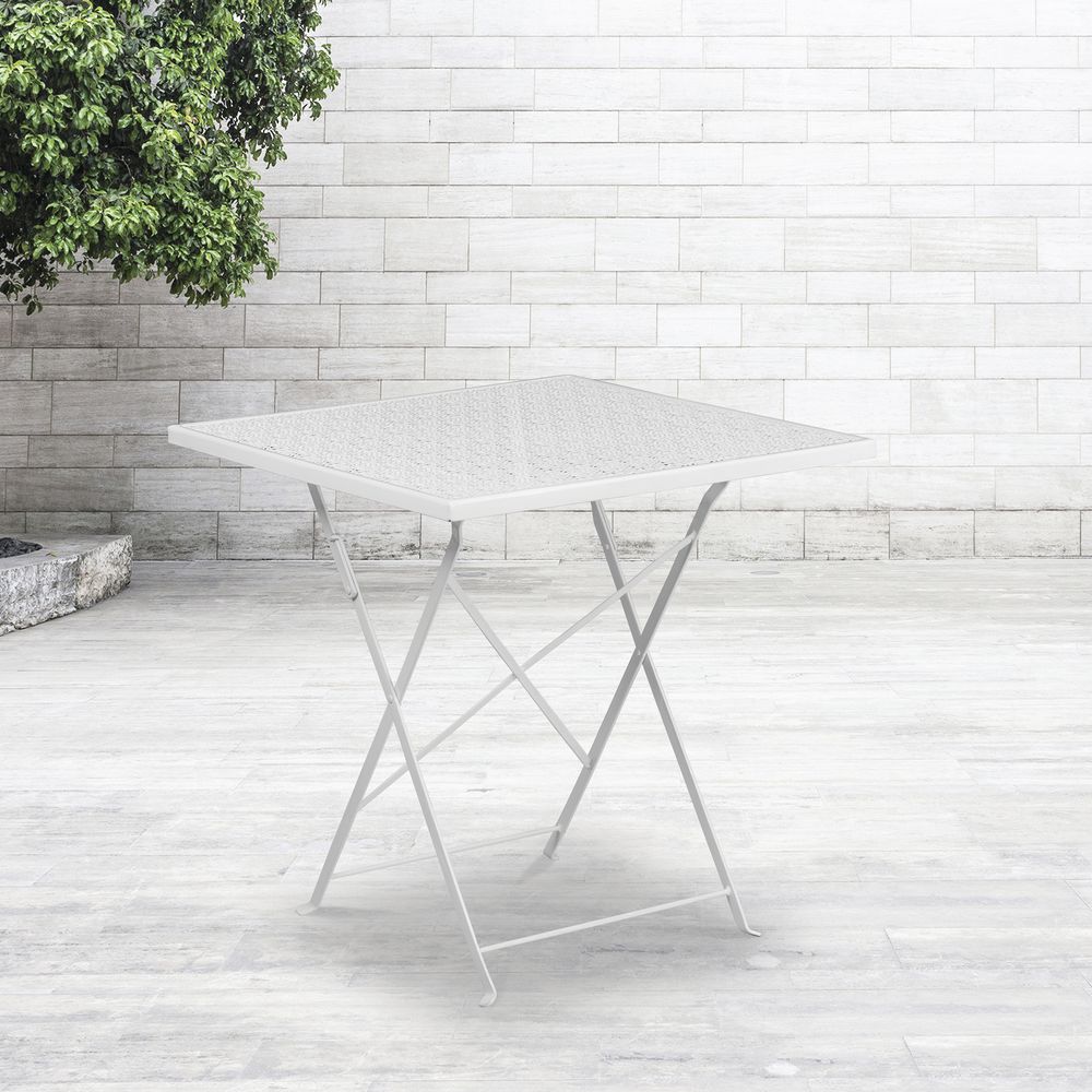 TABLE, WHITE, SQ, OUTDOOR