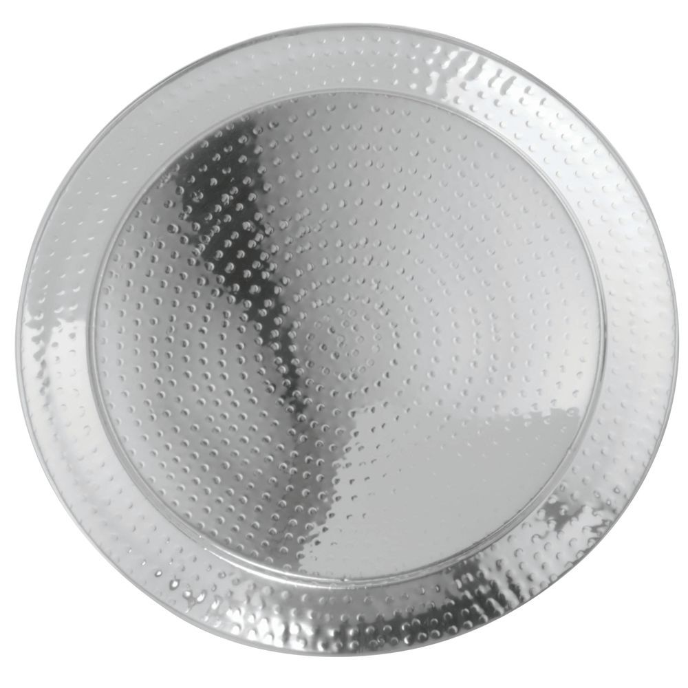 Stainless Steel Round Tray has Hammered Texture