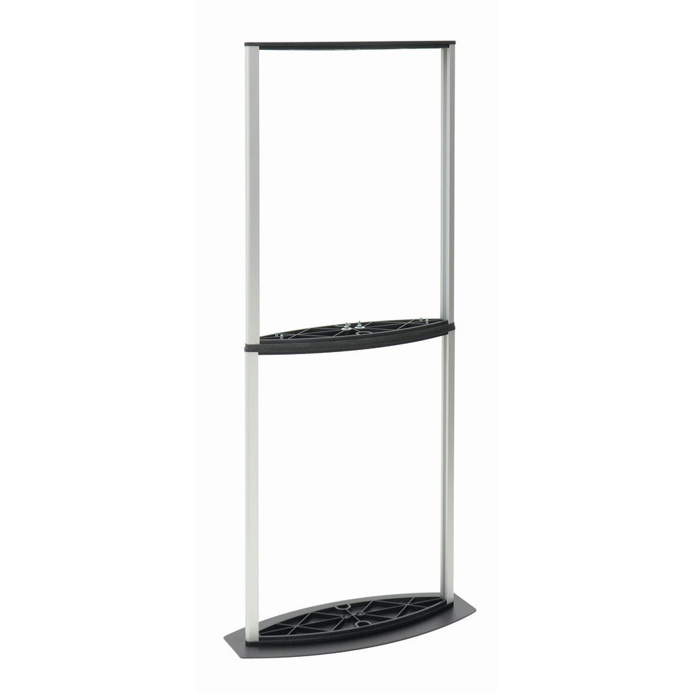 Convex Poster Stand, 2-Tier, Silver