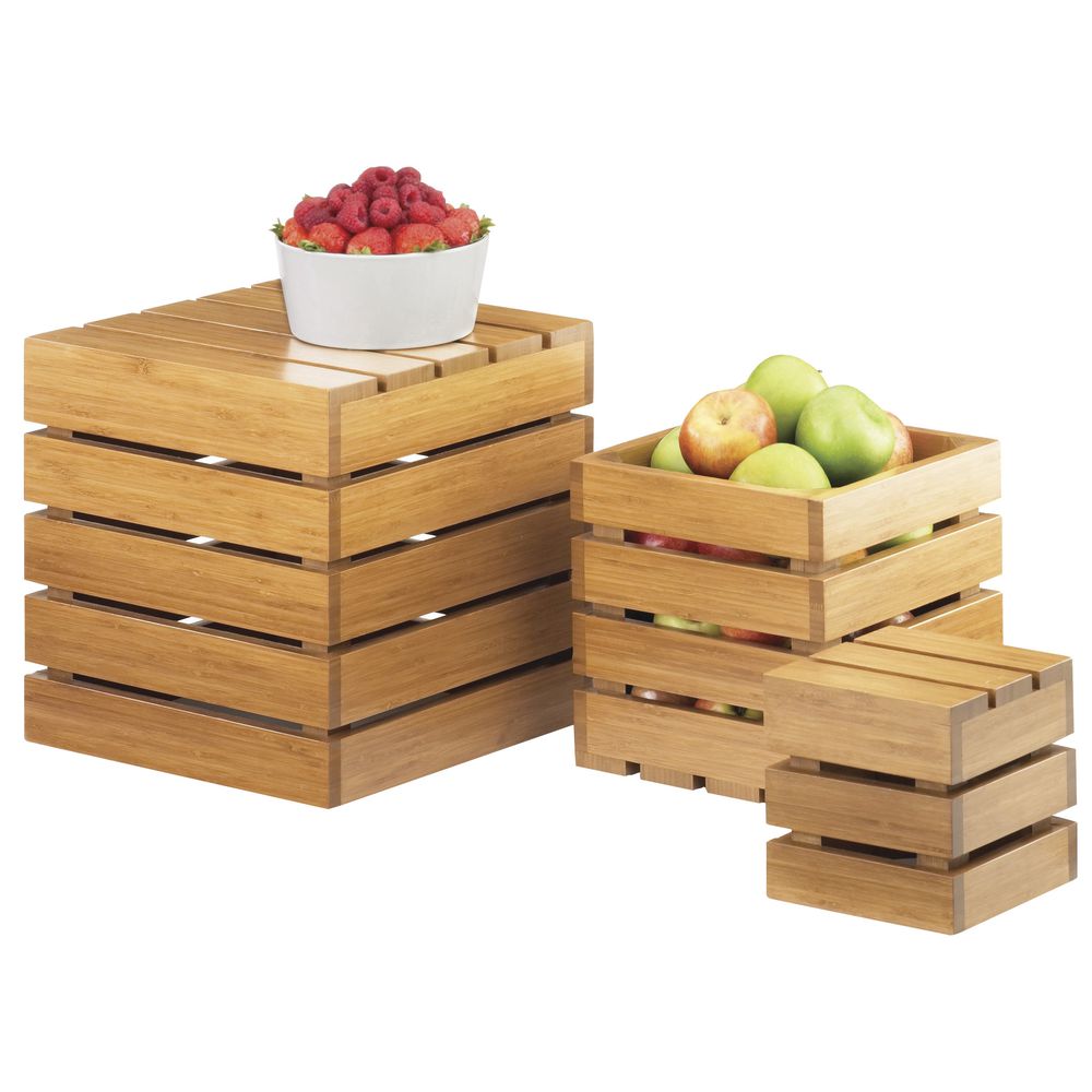 CRATE, SQUARE, BAMBOO, 6LX6WX6H