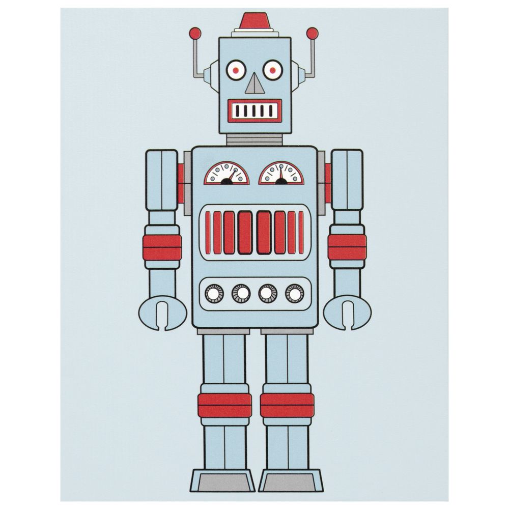 Blue Robot Canvas Wall Art 16 X 20