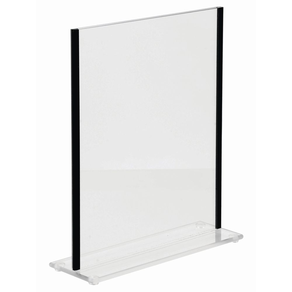 Acrylic Sign Holders With Black Trim Sides For 11"H x 8 1/2"W Inserts