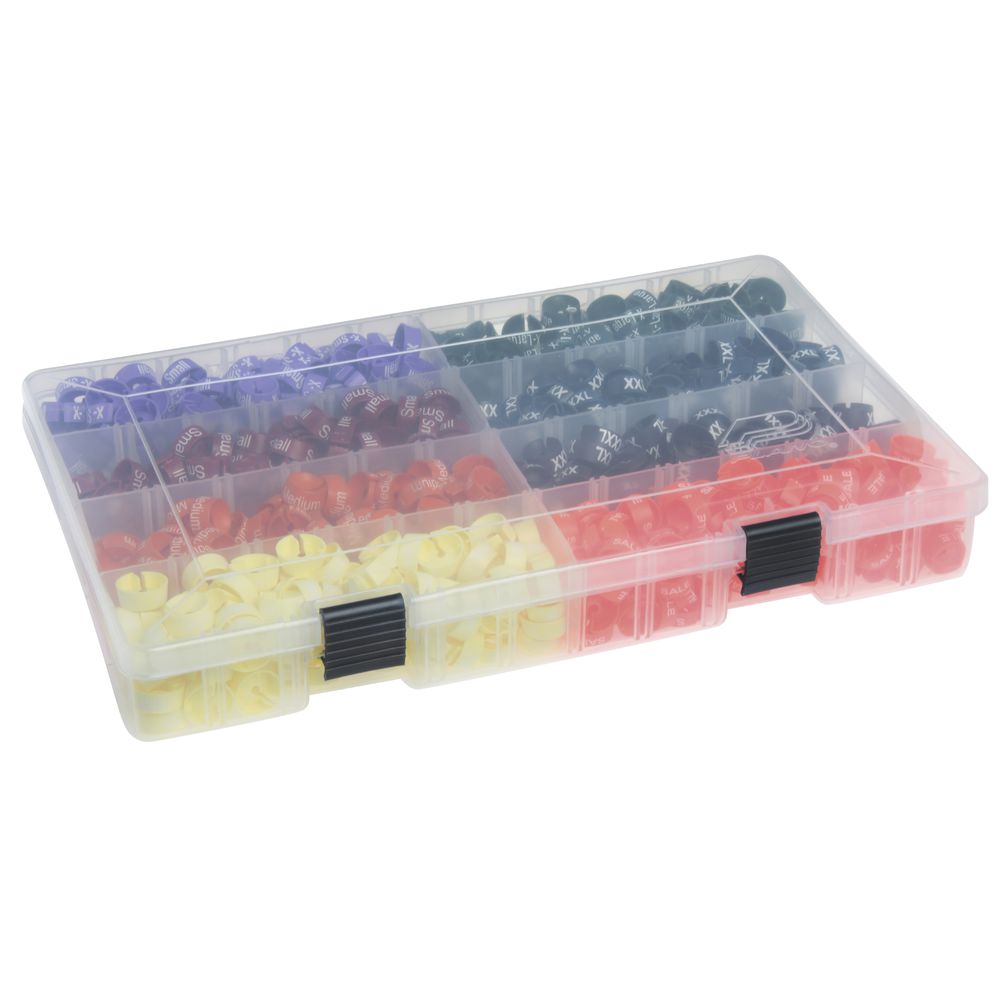 Hanger Size Markers and Storage Tray