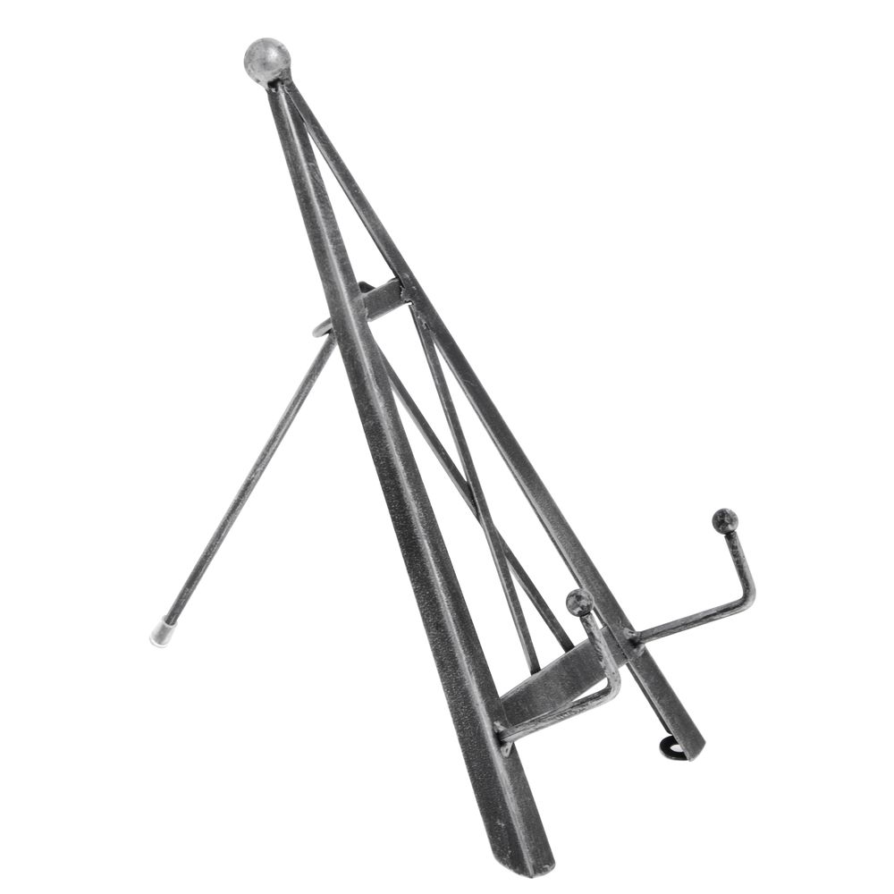 EASEL, INDUSTRIAL, BRUSHED SILVER, 11"H