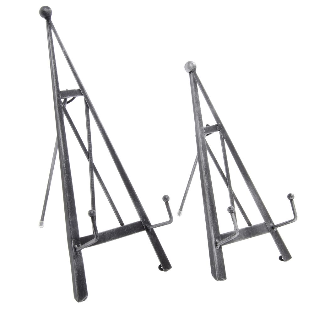 EASEL, INDUSTRIAL, BRUSHED SILVER, 11"H