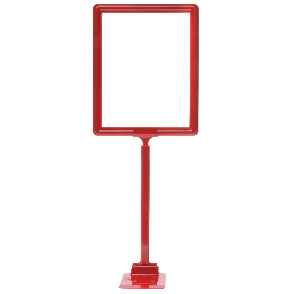 11 x 8 1/2 Display Sign Stand, Red, Adjust 12"-22" 