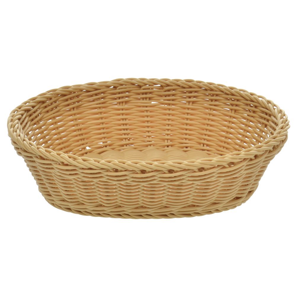 Woven Rectangular Dark Brown Polypropylene Bread Basket 12 1/8"L x 8