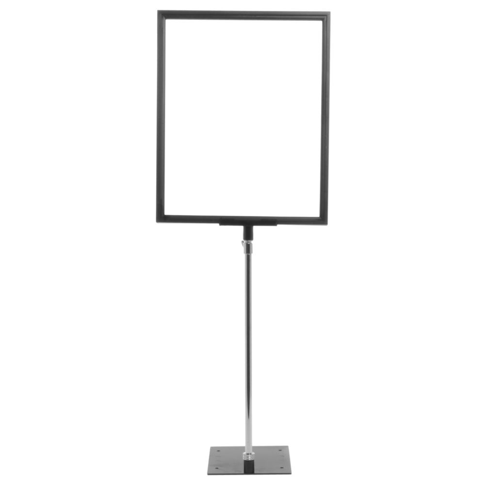 Portable Sign Stand 12-24&#34; Telescopic Stem For 8 1/2&#34;H x 11&#34;W Black Plastic 