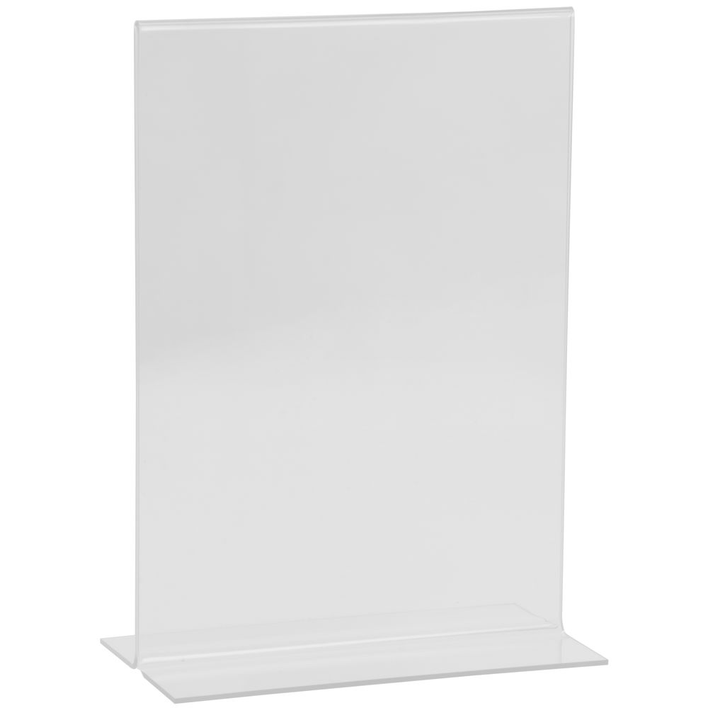 Clear Plastic Sign Holder Easily Rests On Tabletops