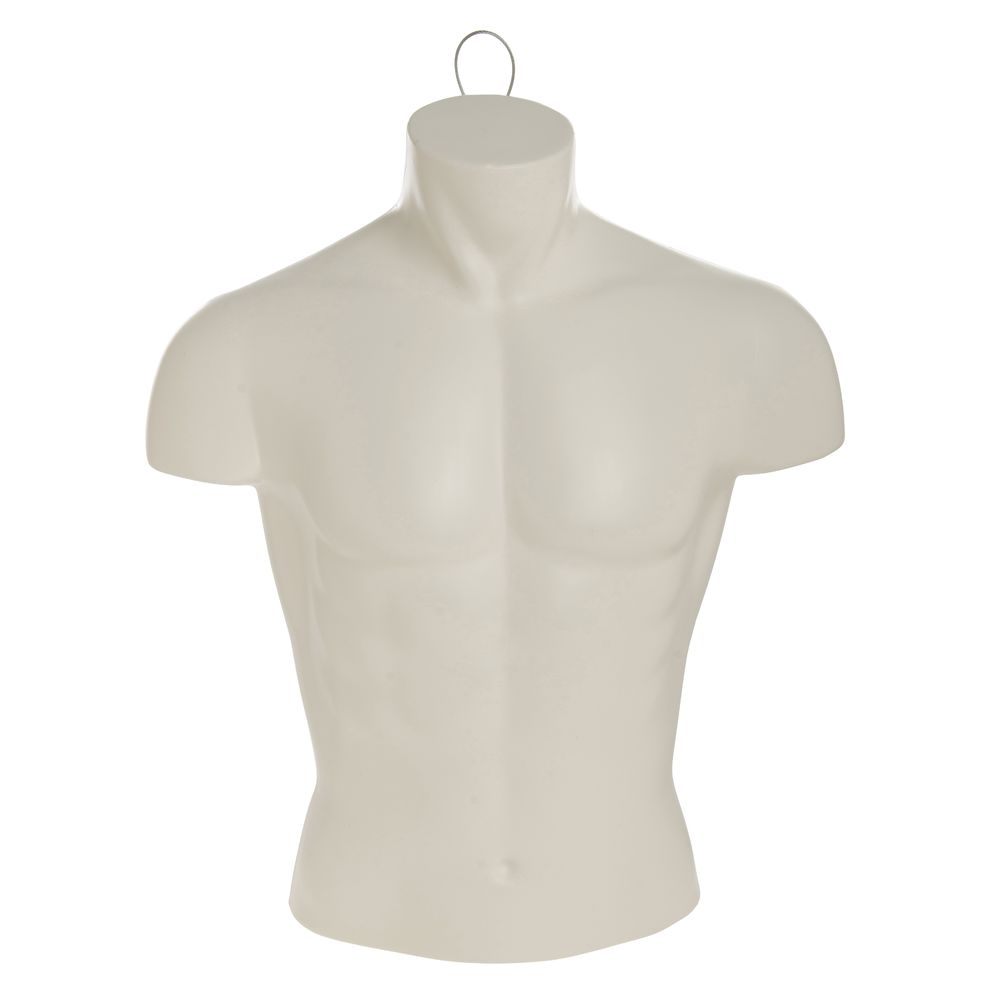FORM, HANGING BUST, MALE, PLSTC, WHITE