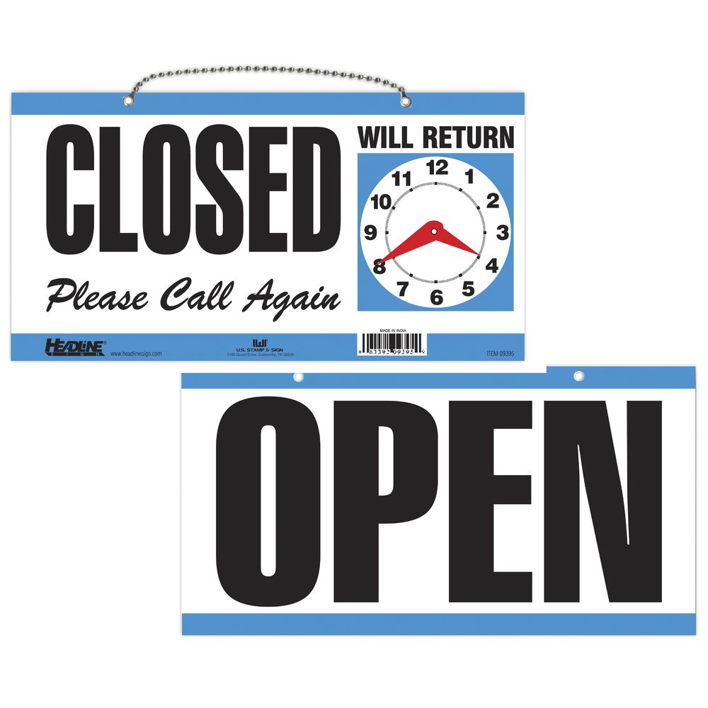 Double-Sided Open Closed Sign