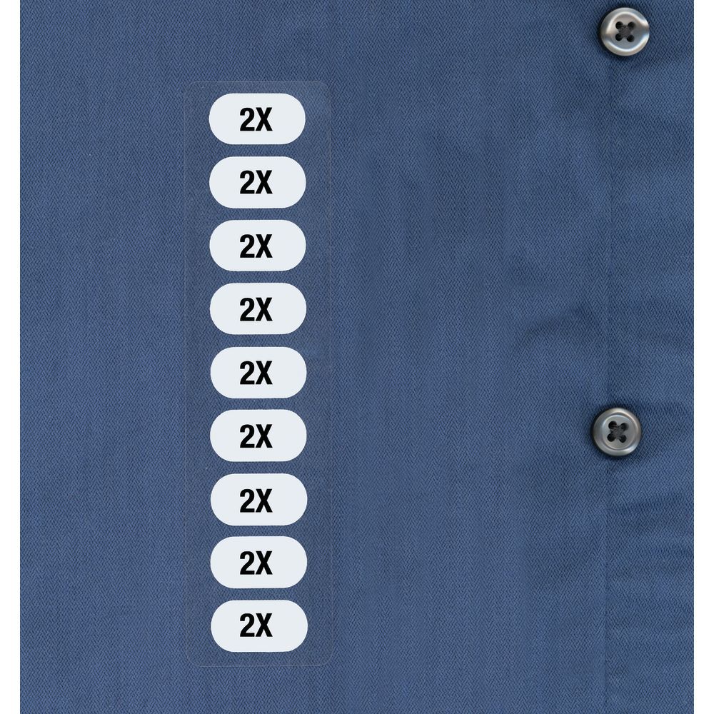 Unisex 2X Flexible Sticker Sizes