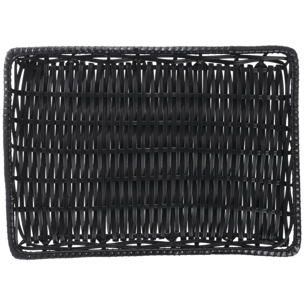 Tri-Cord Washable Wicker Serving Basket in Black  13"L x 18"W x 1"H