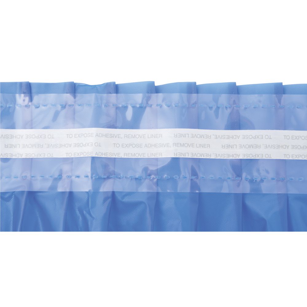 Disposable Plastic Table Skirting Box Pleat Blue 29"H x 13&#39;L