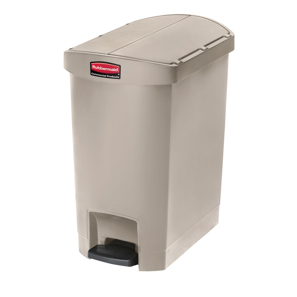 Rubbermaid&#174; Slim Jim&#174; Container 8 Gallon End Step-On Beige Resin