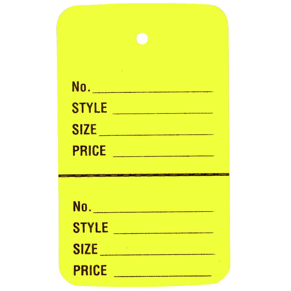 TAG, PERF., YELLOW, 1-3/4 X 2-7/8