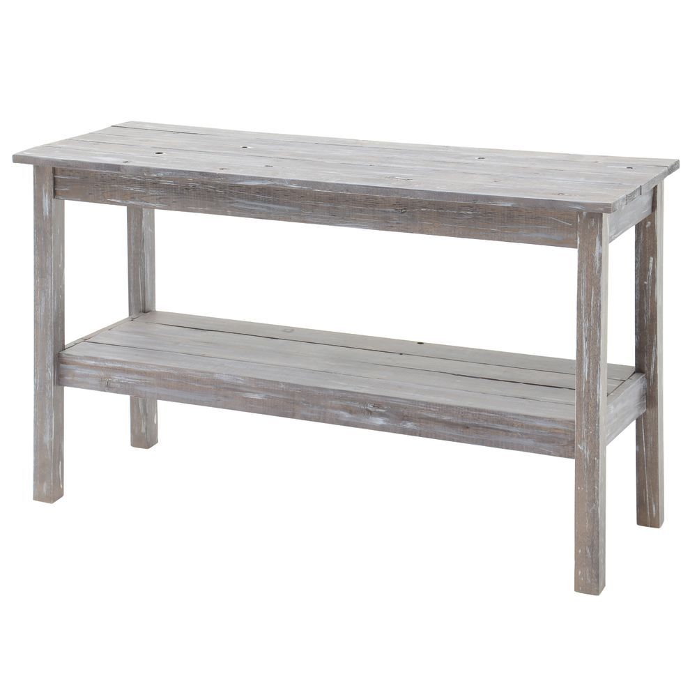 Large Grey Rustic Table 48 1/2"L  x 17 3/4"W  x 29"H 